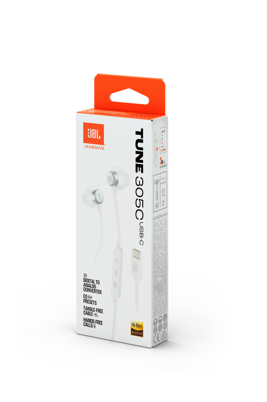 ყურსასმენი JBL TUNE 305C Type-C  White 