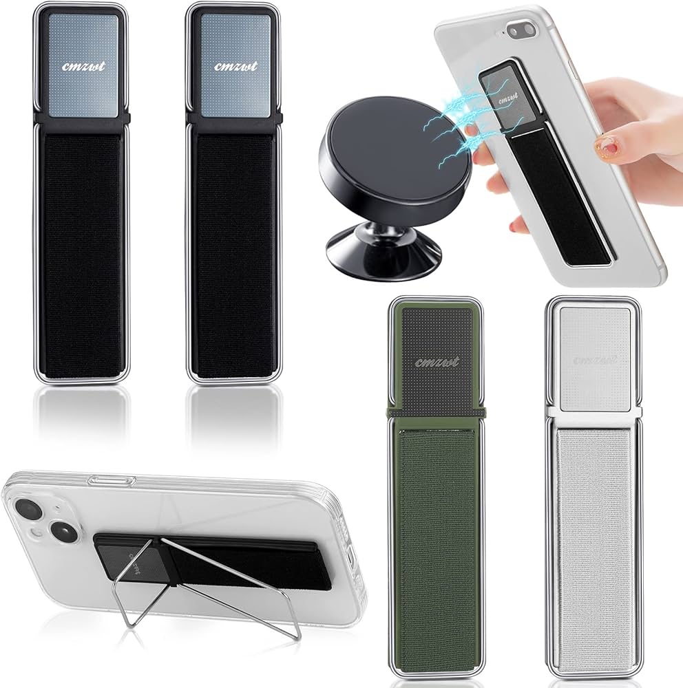 პოპსაკეტი | Magnetic Vertical Phone Stand and Grip Black