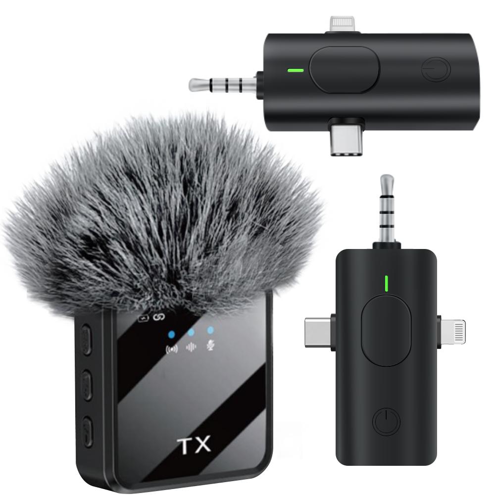 უსადენო ''პეტლიჩკა'' მიკროფონი | Wireless Microphone ios/Type-c F11-2 Black