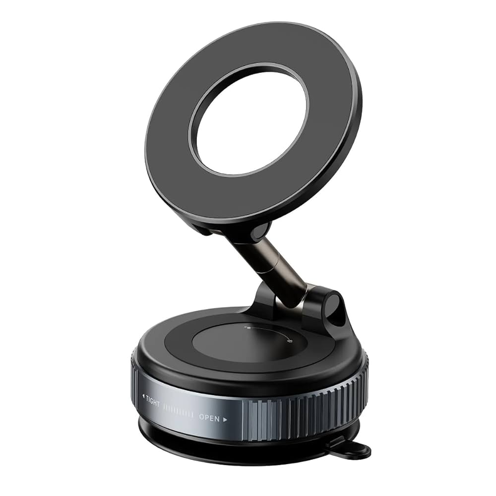 მობილურის სამაგრი ავტომანქანის | Car Mobile K007 Metal Vacuum Mobile Phone Holder / Black