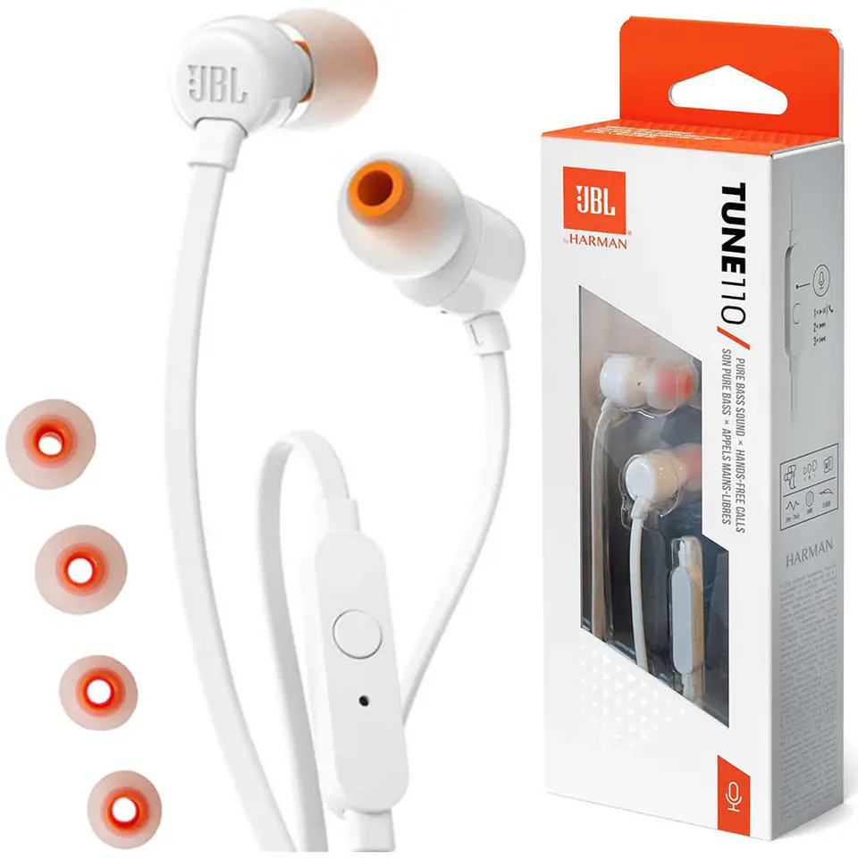 ყურსასმენი JBL TUNE110  Aux  White