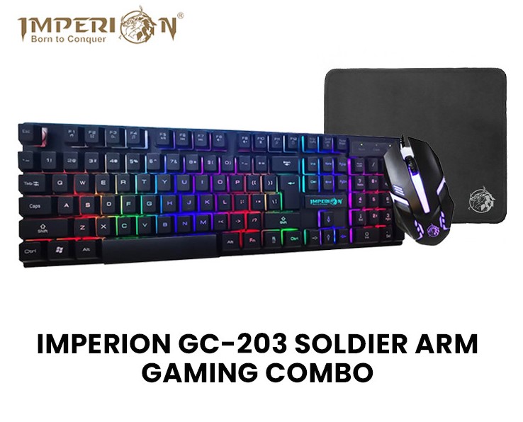კლავიატურა მაუსით | Keyboard IMPERION CG-203 With Mouse And Mouse Mat / Black