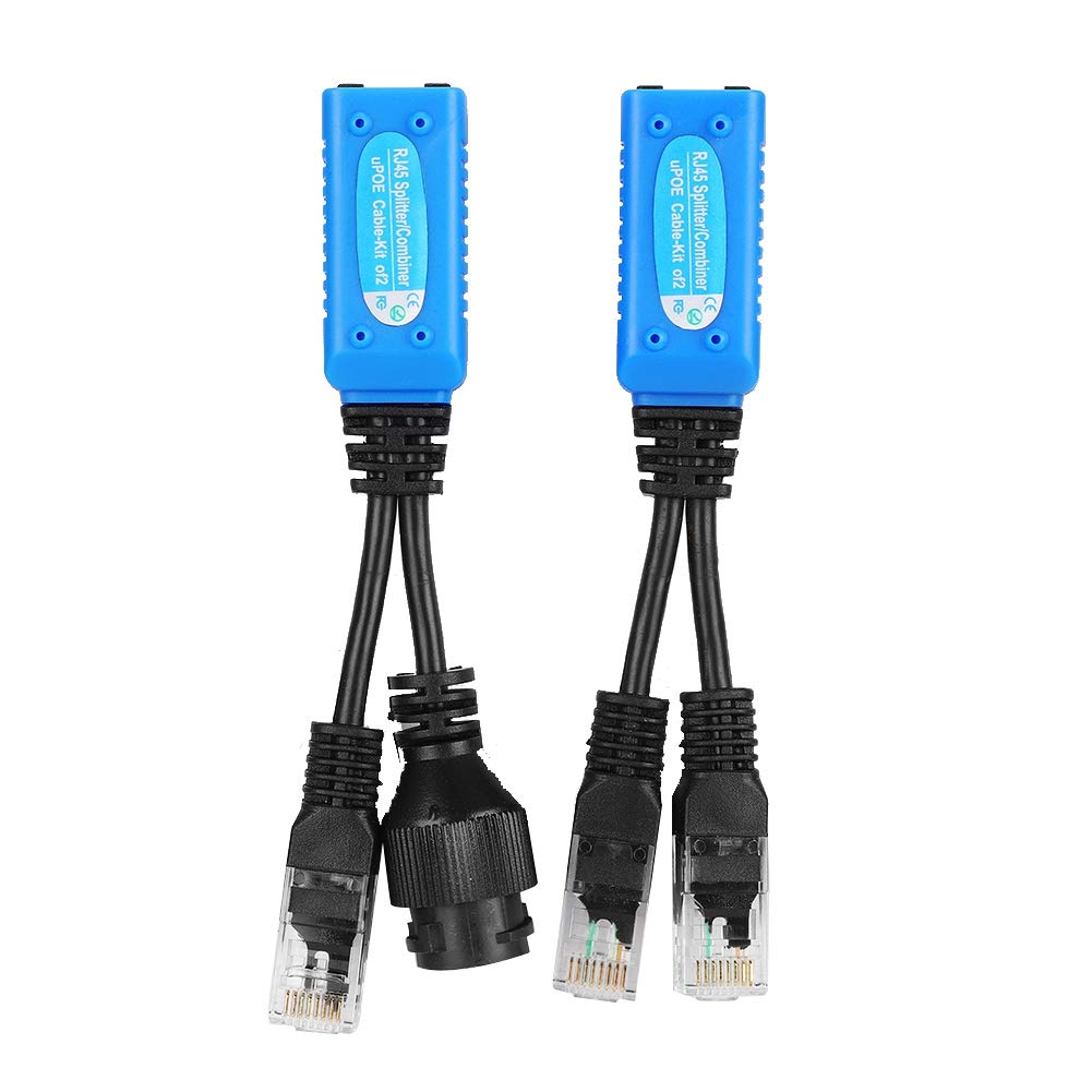 WI-FI კამერის დამაკავშირებელი კაბელი | RJ45 Splitter/Combiner uPOE Cable-kit of 2