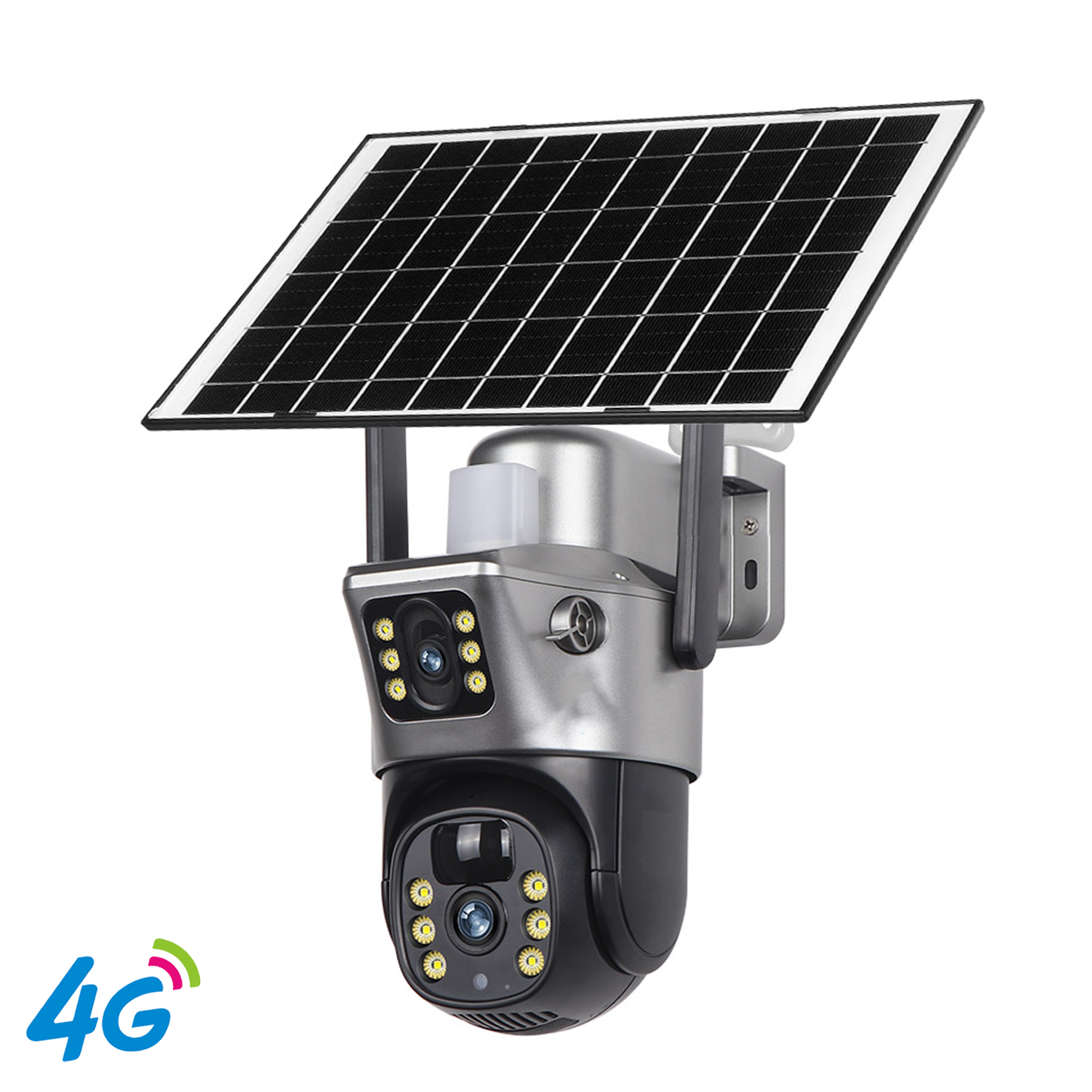 ვიდეო კამერა | Smart Solar Camera Napco NSCO4-DL-4G / WiFi / Grey