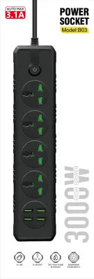 დამაგრძელებელი | SURGE PROTECTOR/ BKL-17 / 2m / Black