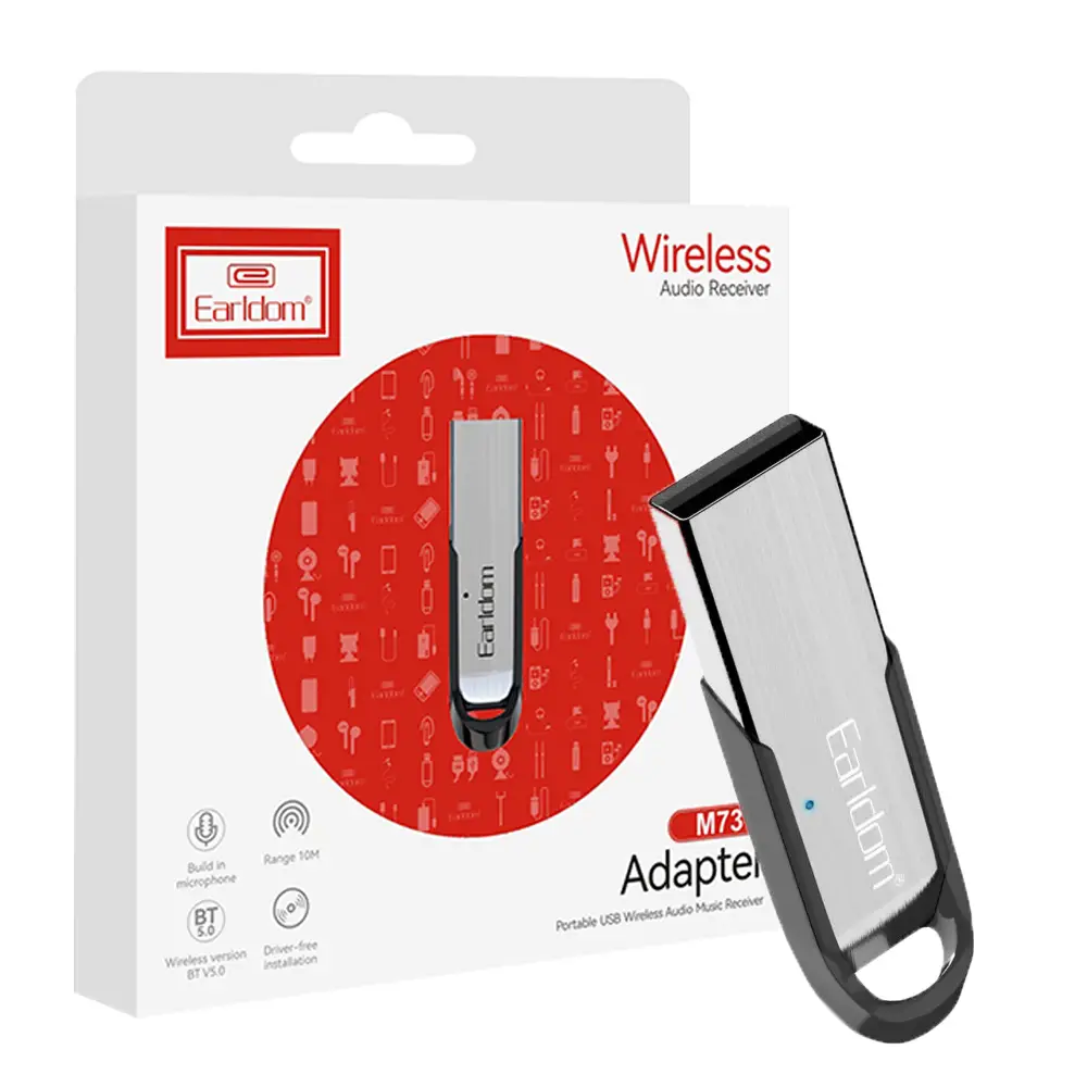 Car ბლუთუზ ადაპტერი | Car Bluetooth adapter USB Wireless Earldom M73