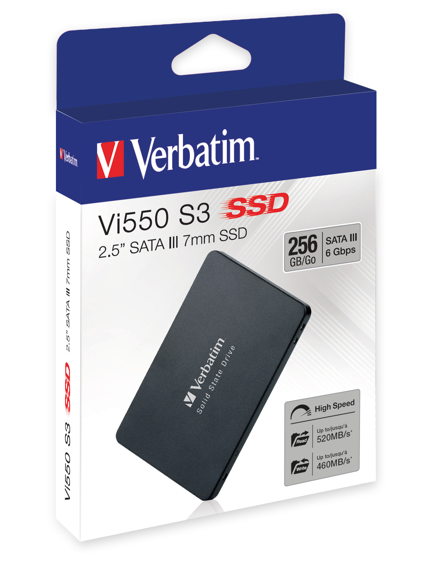 SSD მყარი დისკი | SSD Internal / Verbatim Vi550 S3 256GB Black