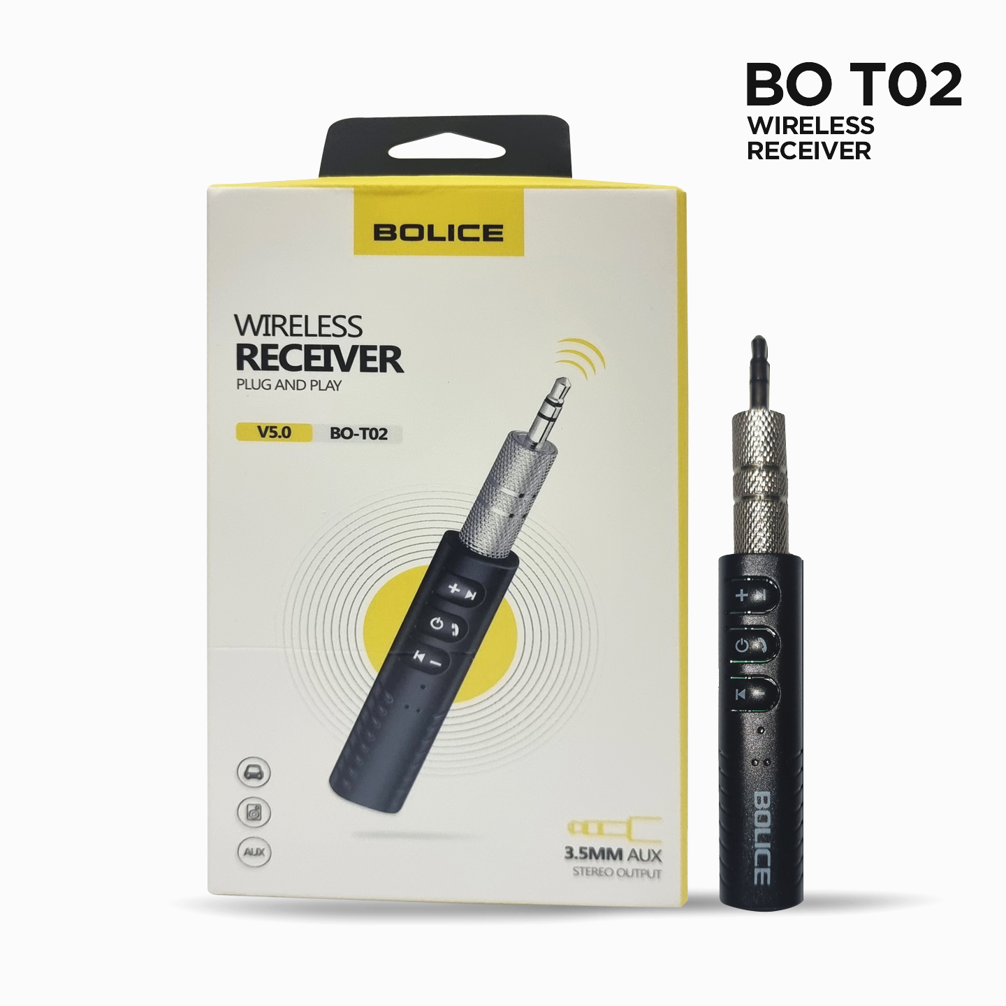 Car ბლუთუზ ადაპტერი | Car Bluetooth adapter AUX Wireless BOLICE B-T02