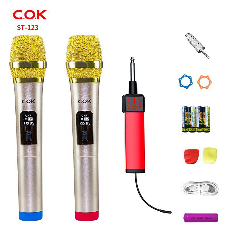 უსადენო მიკროფონი | Wireless Microphone COK ST-123 Gold
