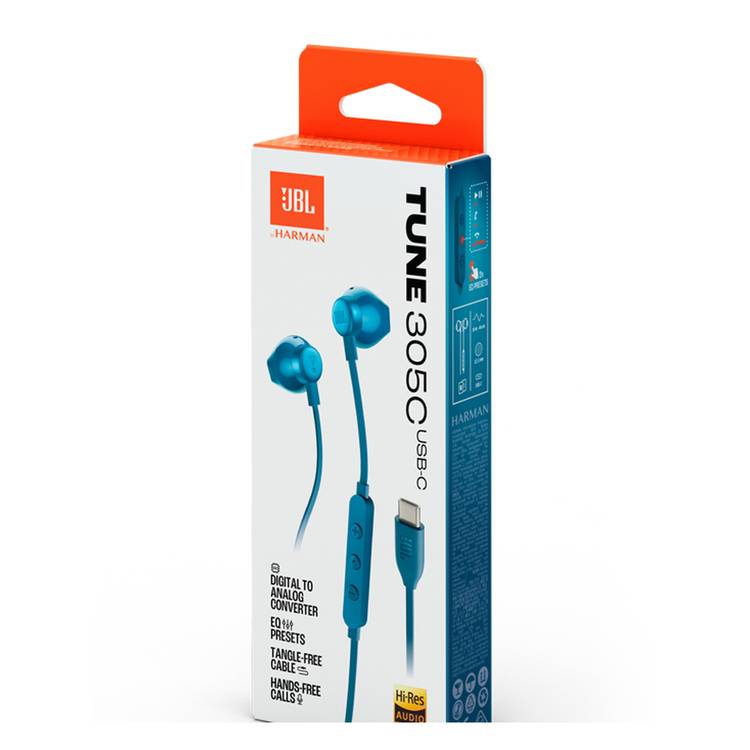 ყურსასმენი JBL TUNE 305C Type-C  Blue