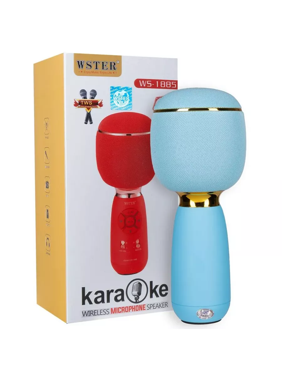 კარაოკე მიკროფონი | Karaoke Wireles Mikrophone Speaker WS-1885  Blue