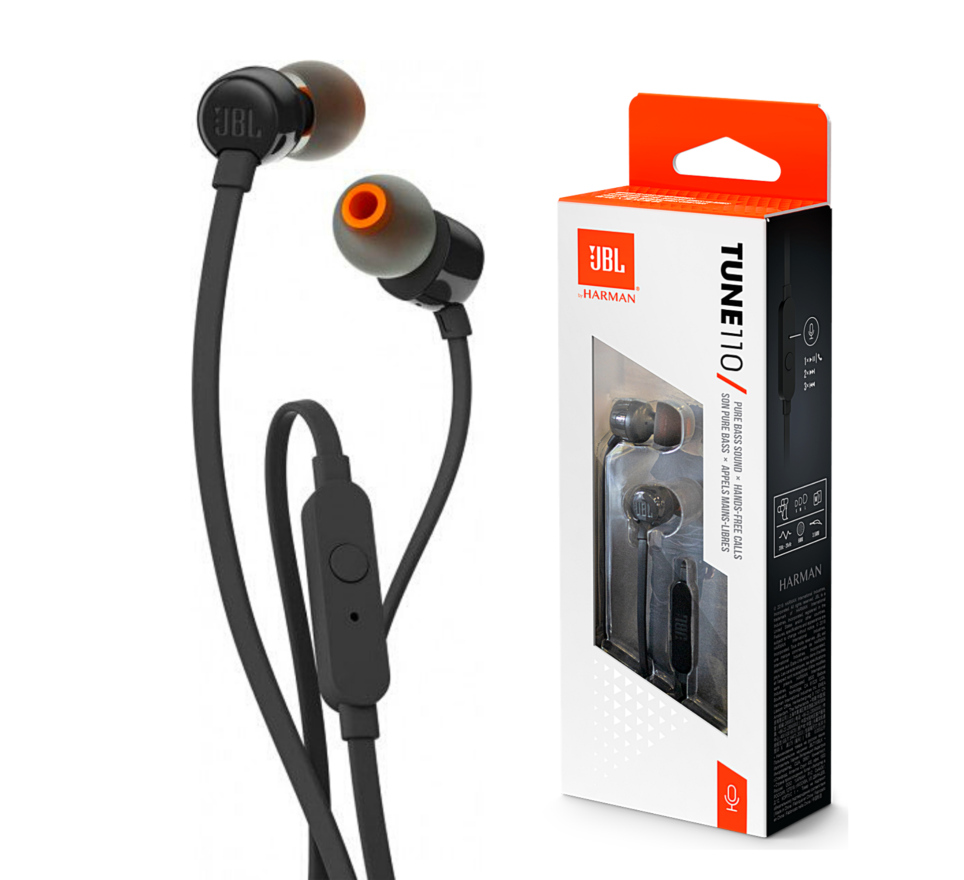 ყურსასმენი JBL TUNE110  Aux  Black