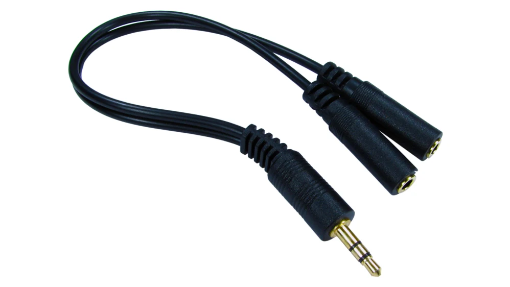 აუქსის კაბელი | Dual Aux Cable  For Mobile Black