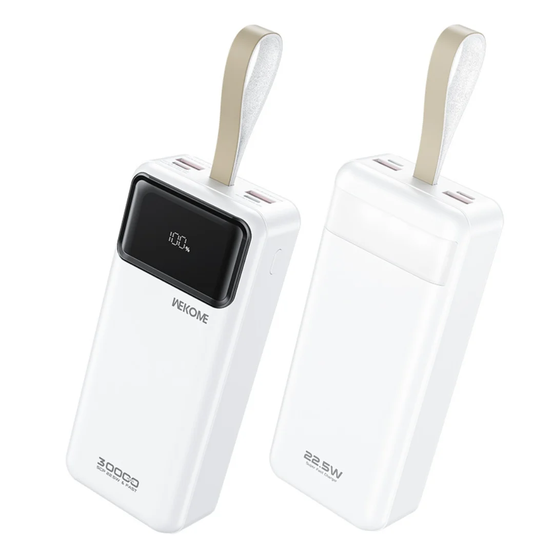 პოვერ ბანკი | Power bank charging / WEKOME WP-73/ 30000mAh/ With LED LIGHT/White 