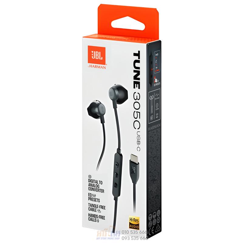 ყურსასმენი JBL TUNE 305C Type-C  Black